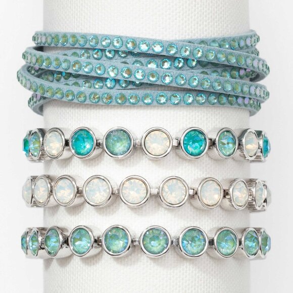 GLAZED WHITE (OPAL) Ice Bracelet by Touchstone Crystal by Swarovski ✨ New in box - Picture 2 of 3